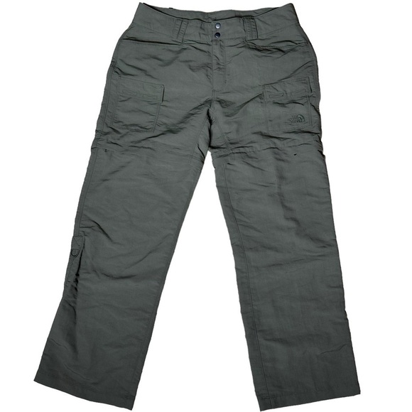 The North Face Green Nylon Convertible Pants. Size 8 - Picture 1 of 11